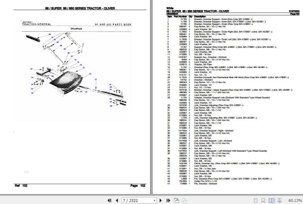 White Tractor 66 Super 66 660 Series Parts Catalog S1970000 2