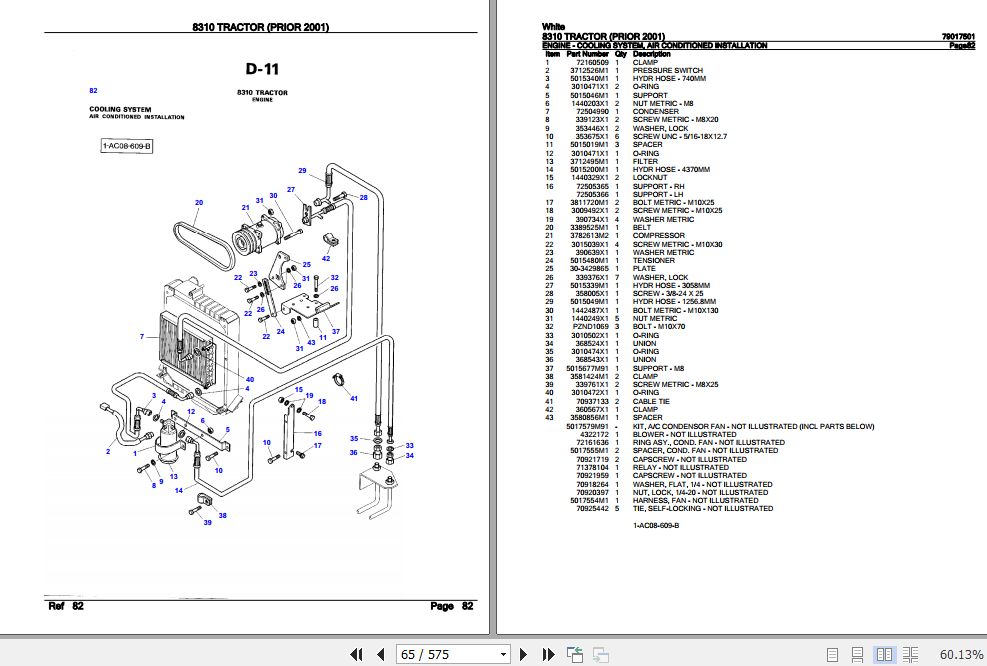 White Tractor 8310 Parts Catalog 79017501