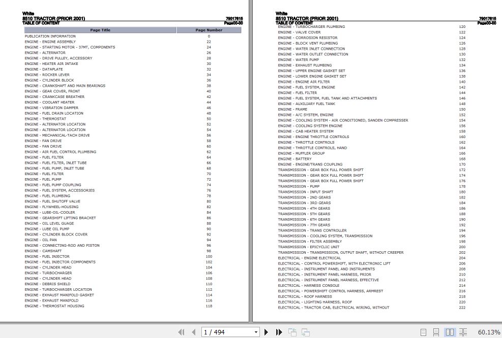 White Tractor 8510 Parts Catalog 79017615 1