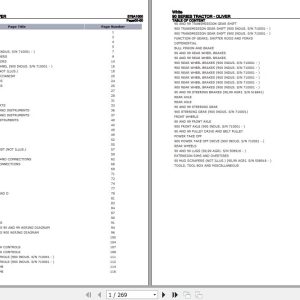White Tractor 90 Series Parts Catalog S79A1000 1