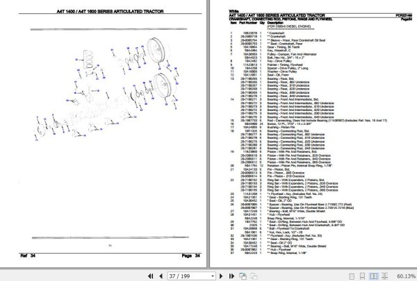 White Tractor A4T 1400 A4T 1600 Series Parts Catalog PCR2214M 3