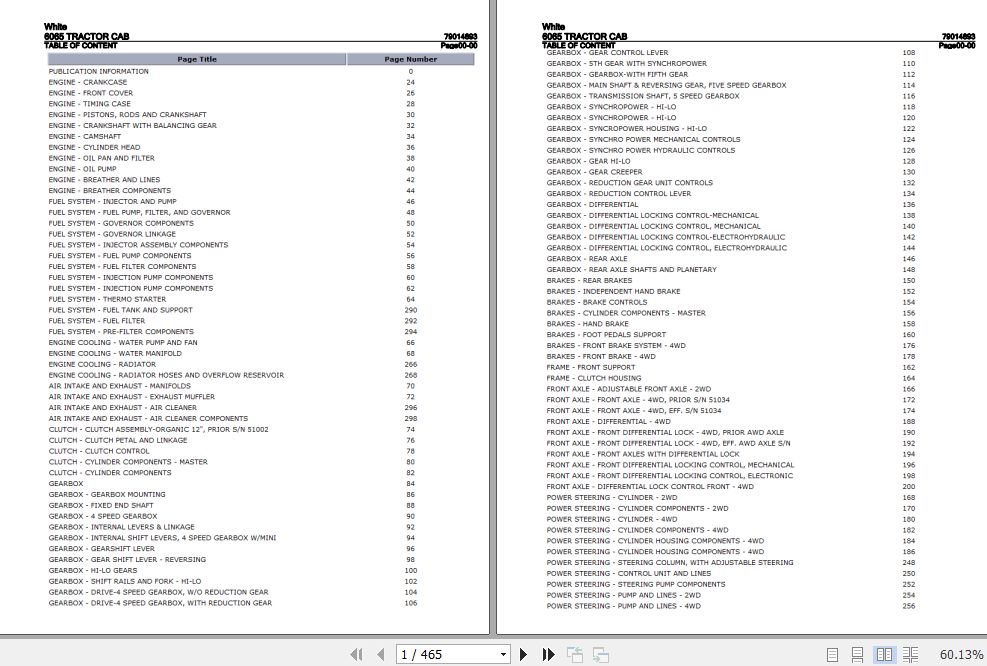 White Tractor Cab 6065 Parts Catalog 79014893 1
