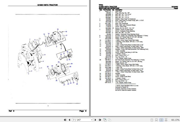 White Tractor G1000 VISTA Parts Catalog R2154000 2