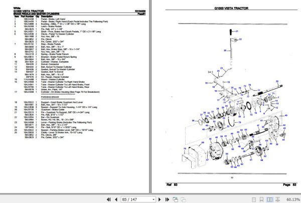 White Tractor G1000 VISTA Parts Catalog R2154000 3