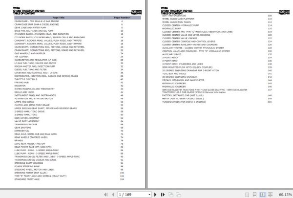 White Tractor G1050 Parts Catalog R2193000 1