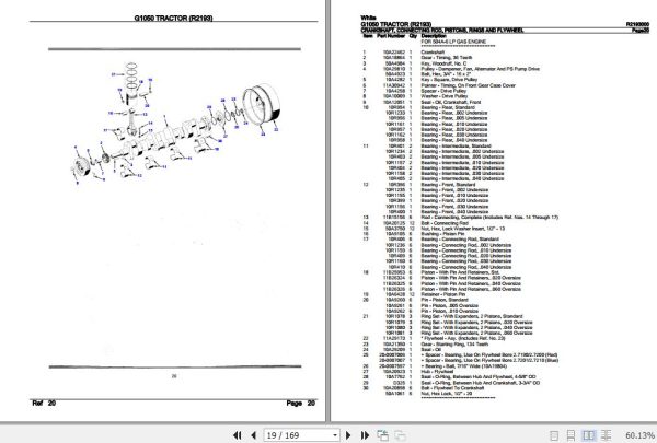 White Tractor G1050 Parts Catalog R2193000 2