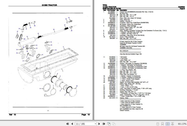White Tractor G1350 Parts Catalog R2208000 2