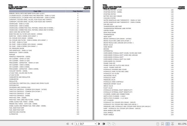 White Tractor G1355 2270 Parts Catalog 43322500 1