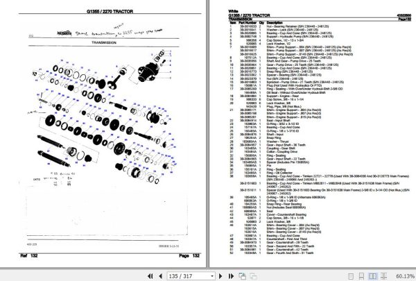 White Tractor G1355 2270 Parts Catalog 43322500 3