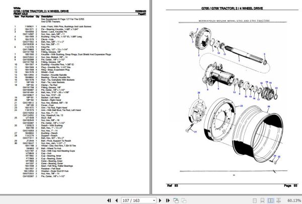 White Tractor G705 G706 Wheel Drive 2 4 Parts Catalog R2069A00 3