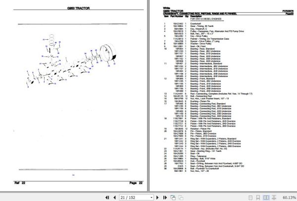 White Tractor G950 Parts Catalog PCR22070 2
