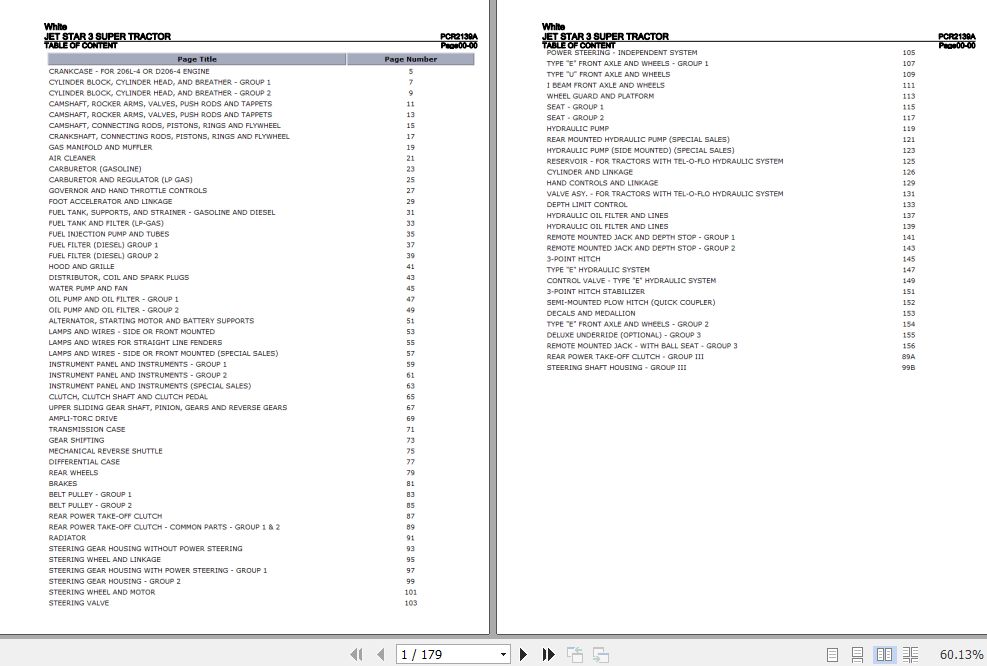 White Tractor JET STAR 3 Super Parts Catalog PCR2139A 1