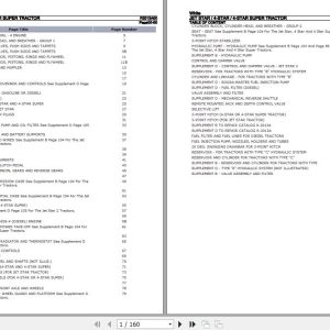 White Tractor JET STAR 4 STAR 4 STAR Super Parts Catalog R2013A00 1