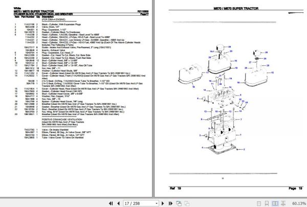 White Tractor M670 M670 Super Parts Catalog R2110B00 3