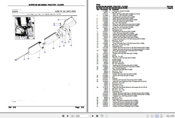 White Tractor SUPER 99 GM Diesel Parts Catalog S79A1300 3