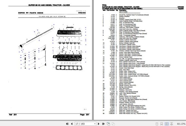 White Tractor SUPER 99 HC and Diesel Parts Catalog S79AI400 3