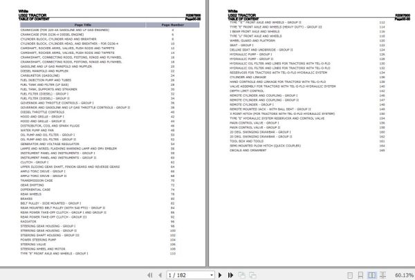 White Tractor U302 Parts Catalog R2097B00 1