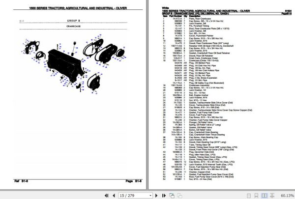 White Tractors 1600 Series Parts Catalog S1924 2