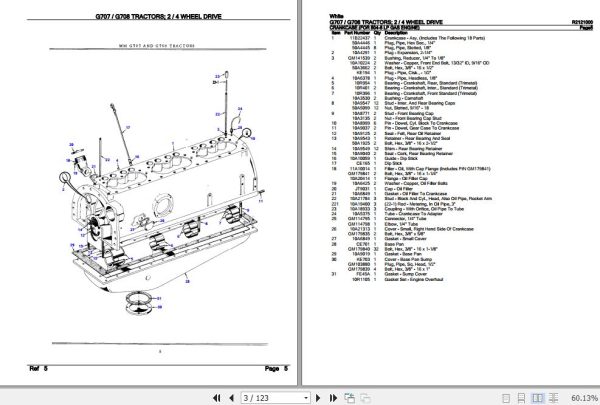 White Tractors G707 G708 Parts Catalog R2121000 2