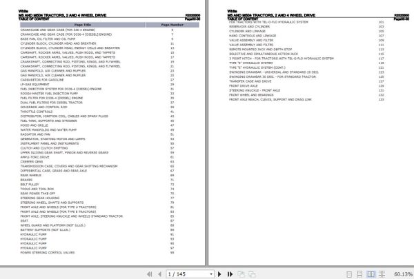 White Tractors M5 And M504 Parts Catalog R2020B00 1