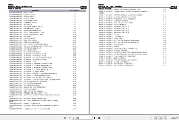 Willmar Liquid Sprayer Air Ride 765 Parts Catalog WRP0379 1
