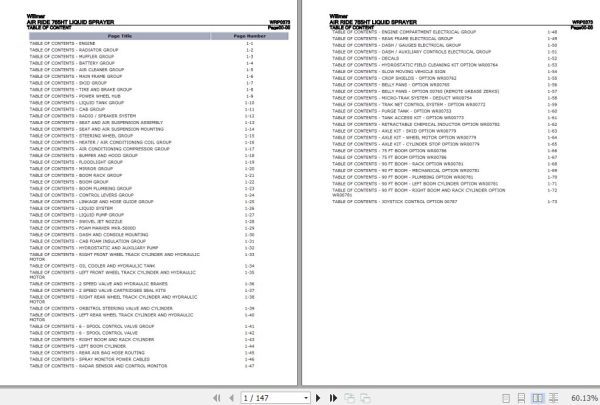 Willmar Liquid Sprayer Air Ride 765HT Parts Catalog WRP0373 1