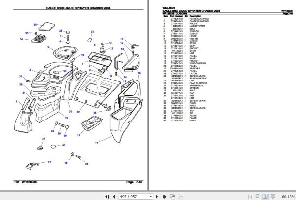 Willmar Liquid Sprayer Chassis Eagle 8650 Parts Catalog WR125235 2