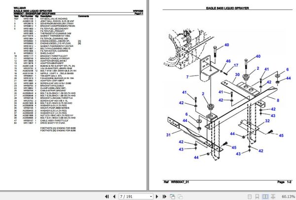 Willmar Liquid Sprayer Eagle 8400 Parts Catalog WRP0398 2