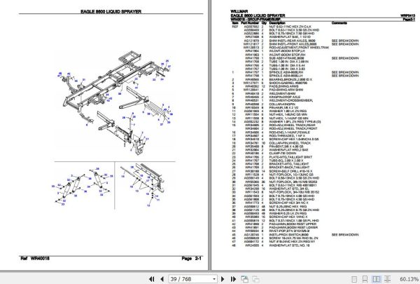 Willmar Liquid Sprayer Eagle 8600 Parts Catalog WRP0413 3