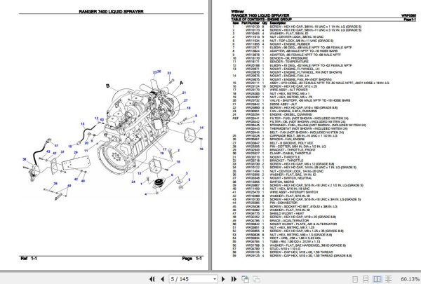 Willmar Liquid Sprayer Ranger 7400 Parts Catalog WRP0395 2