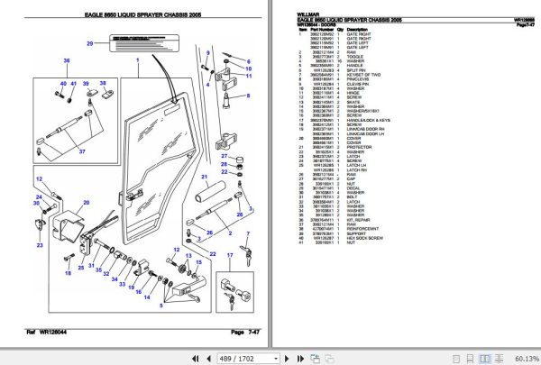 Willmar Liquid Sprayer System Eagle 8650 Parts Catalog WR128688 2
