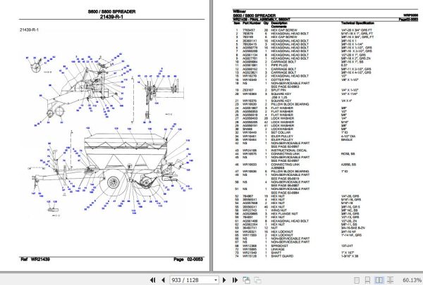 Willmar Spreader S600 S800 Parts Catalog WRP0056 3