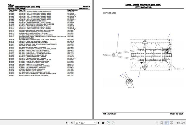 Willmar Spreader SS600 SS800B Parts Catalog WR330118 2