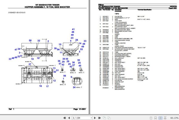 Willmar Tender 16T Sideshooter Parts Catalog WRP0375A 1