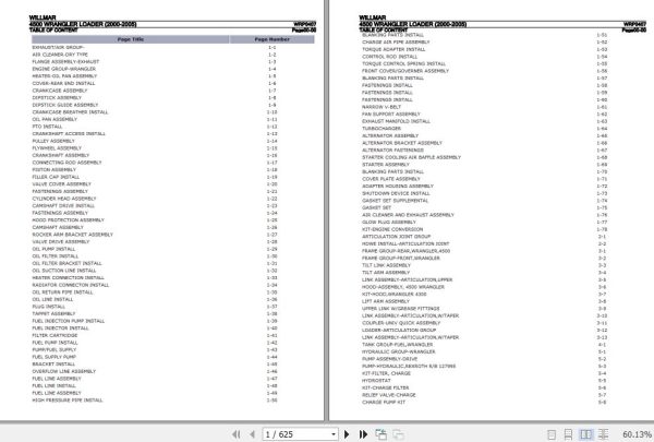 Willmar Wrangler Loader 4500 Parts Catalog WRP0407 1