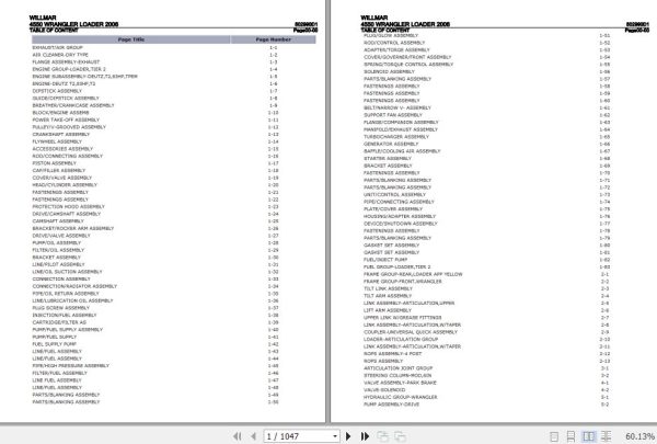 Willmar Wrangler Loader 4550 Parts Catalog 502990D1 1