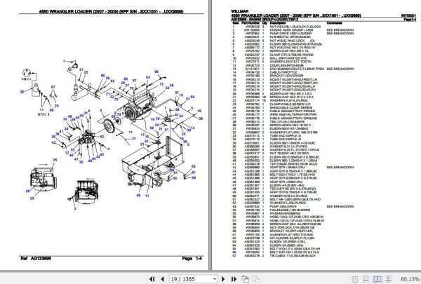 Willmar Wrangler Loader 4550 Parts Catalog 507322D1 2