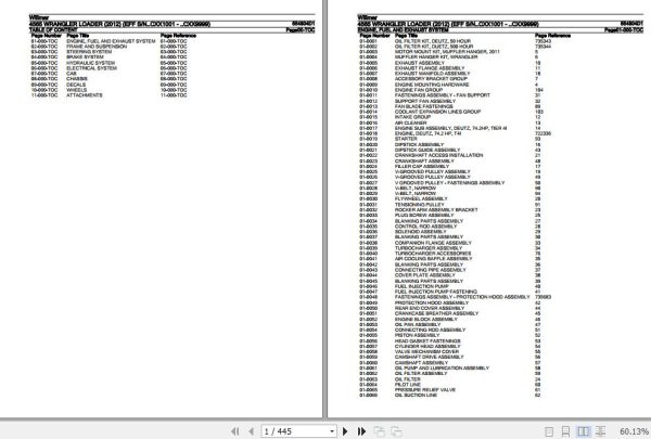 Willmar Wrangler Loader 4565 Parts Catalog 554804D1 1