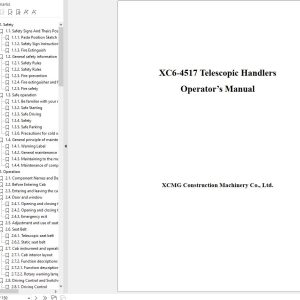 XCMG Telehandler XC6 4517 Operators Manual 1