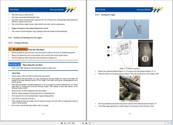 XCMG Telescopic Handler XC6 3514K Operation and Maintenance Manual 2