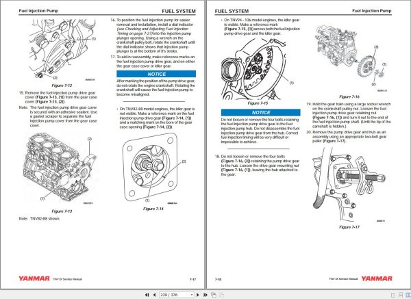 Yanmar Engine 3TNV82A to 4TNV106T Service Manual 0BTNV G00103 2