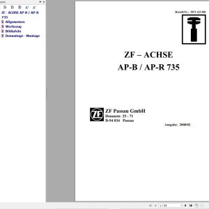 ZF Axle AP B 735 AP R 735 Repair Instructions Manual 5871423001 DE 1