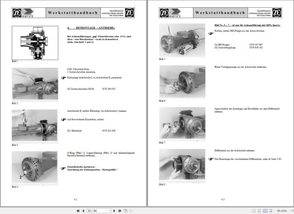 ZF Axle AP B 735 AP R 735 Repair Instructions Manual 5871423001 DE 2
