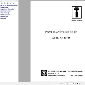 ZF Axle AP B 745 AP R 745 Repair Instructions Manual 5871424003 FR 1