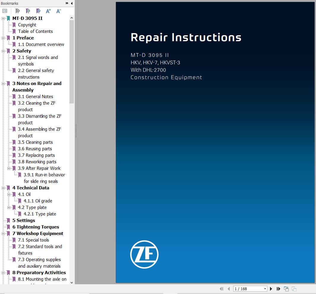 ZF Axle MT D 3095 II Repair Instructions 1