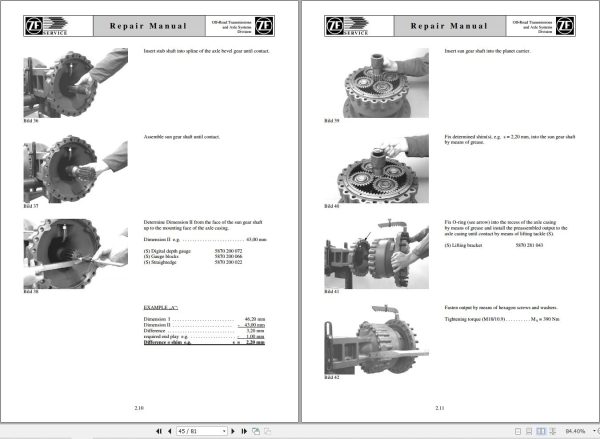 ZF Axle MT L 3085 Repair Manual 5871526002 2