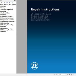 ZF Axle MT L 3085II MT L 3095II Repair Instructions Manual 5871.529.902 1