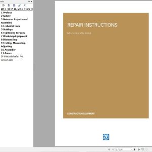 ZF Axle MT L 3115II MT L 3125II Repair Instructions Manual 5871.532.902 1
