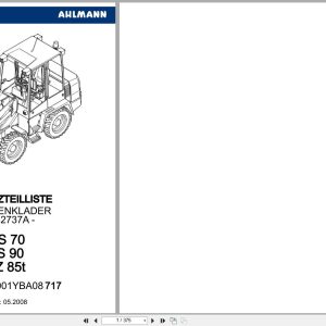 Ahlmann Loader AS70 AS90 AZ85t Parts Catalog 1