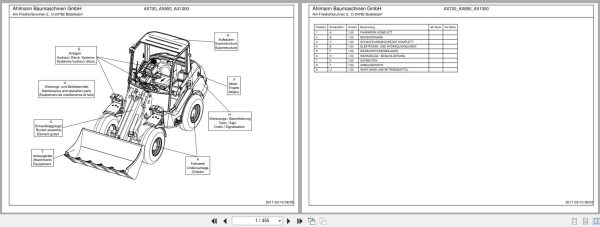Ahlmann Loader AX700 AX850 AX1000 Parts Catalog 1